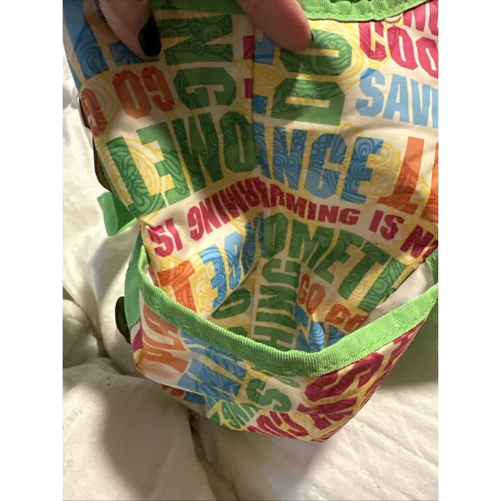 Save Our Planet Global Warming Purse‎ Bag Peace Zipper Drink Pockets